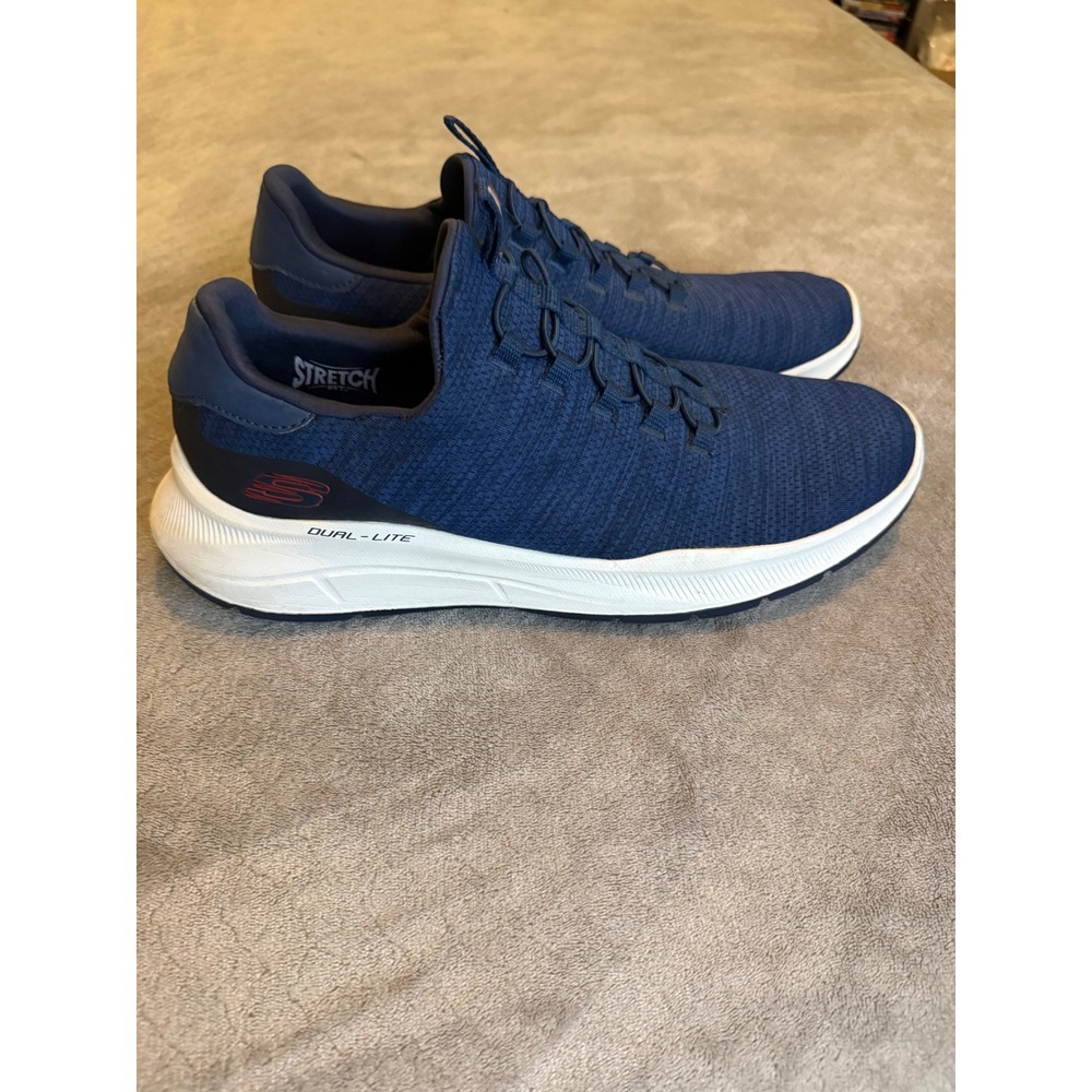 Skechers Mens Equalizer 5.0 Persistable Navy Blue Slip On Sneakers 232518 Size12